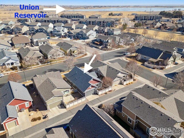 drone / aerial view with a residential view