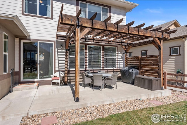 view of patio / terrace with a pergola