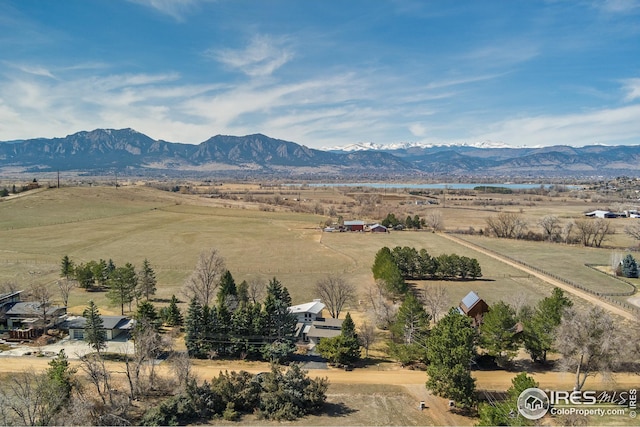 property view of mountains with a rural view