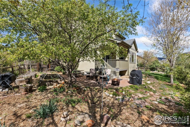 107 Bohn Ct, Lyons, CO 80540 - view of yard with fence and a fire pit