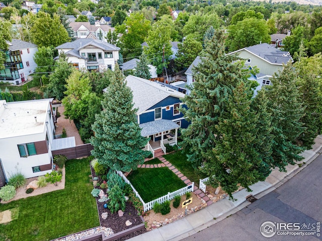 bird's eye view featuring a residential view