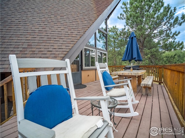 deck featuring a sunroom
