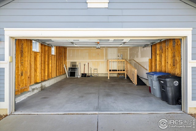 garage with driveway