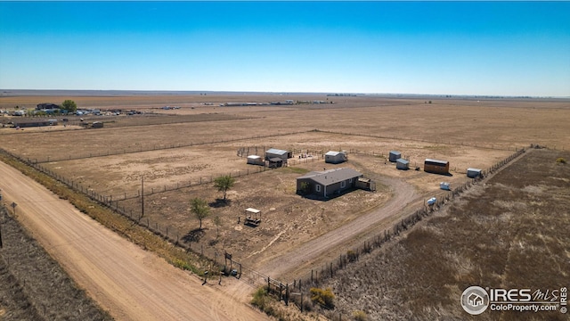 bird's eye view with a rural view