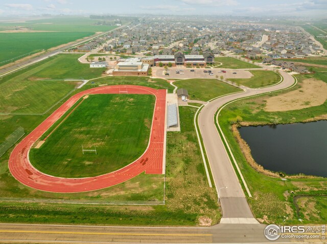 952 Cascade Falls St, Severance, CO 80550 - aerial view of residential area featuring a large body of water
