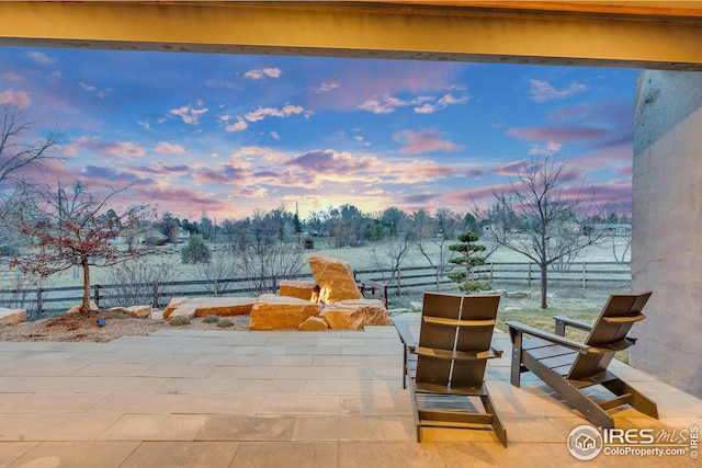 8568 Foxhaven Ct, Niwot, CO 80503 - patio terrace at dusk featuring a patio