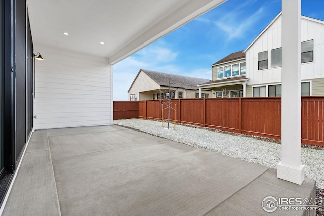 view of patio with a fenced backyard