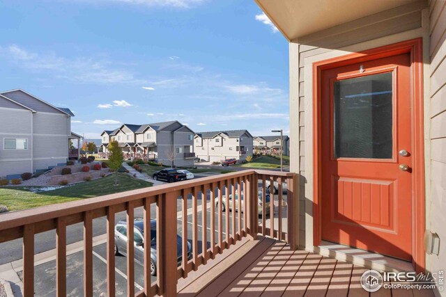 balcony with a residential view