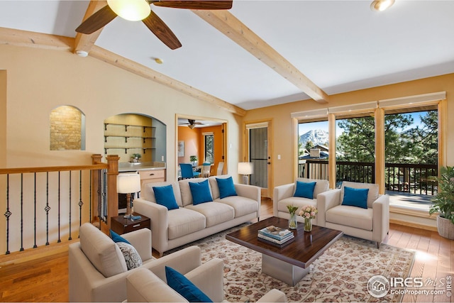 1132 Fairway Club Ln Unit 2, Estes Park, CO 80517 - living room with a ceiling fan and wood-type flooring