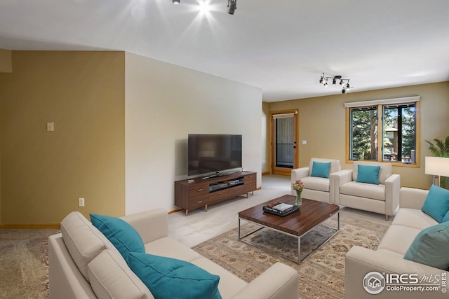 1132 Fairway Club Ln Unit 2, Estes Park, CO 80517 - living area with rail lighting and light carpet