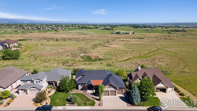 birds eye view of property with a residential view