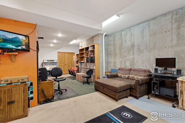 office featuring carpet flooring