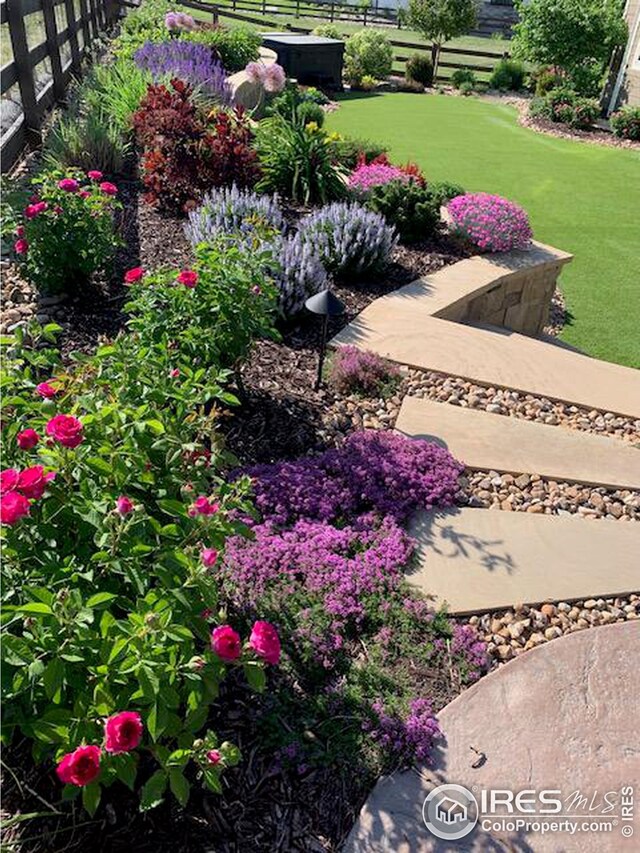 view of yard featuring fence