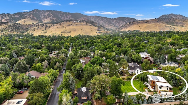 bird's eye view with a mountain view