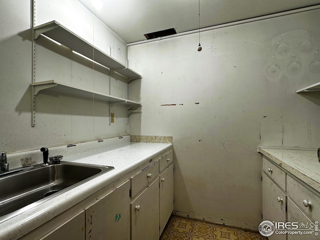1401 Constitution Ave, Fort Collins, CO 80521 - kitchen featuring a sink, light countertops, and open shelves