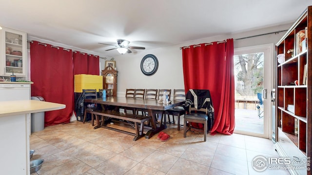 2706 Balmoral Ct, Fort Collins, CO 80525 - dining area featuring a ceiling fan and light tile patterned flooring