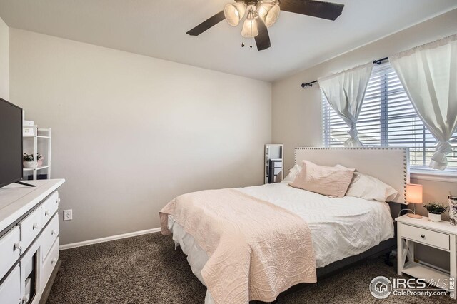 273 Mt Harvard Ave, Severance, CO 80550 - carpeted bedroom with baseboards and ceiling fan