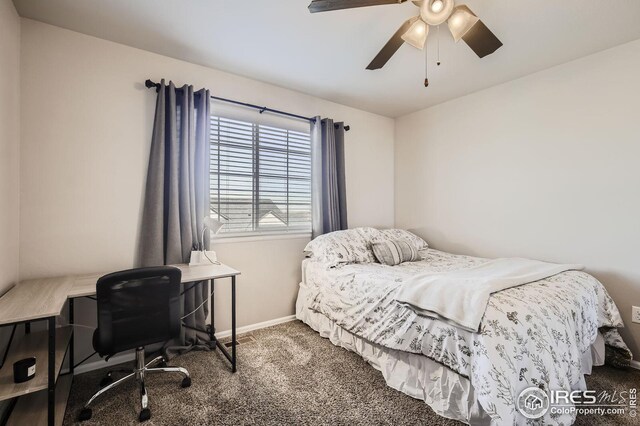 273 Mt Harvard Ave, Severance, CO 80550 - carpeted bedroom featuring baseboards and ceiling fan