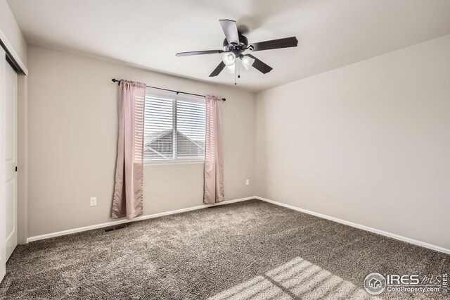 273 Mt Harvard Ave, Severance, CO 80550 - interior space featuring baseboards, a ceiling fan, and visible vents