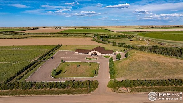 aerial view featuring a rural view
