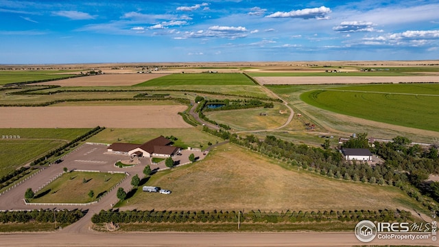 bird's eye view with a rural view