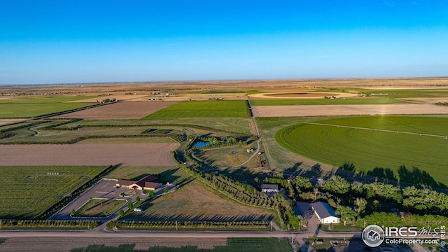 bird's eye view with a rural view