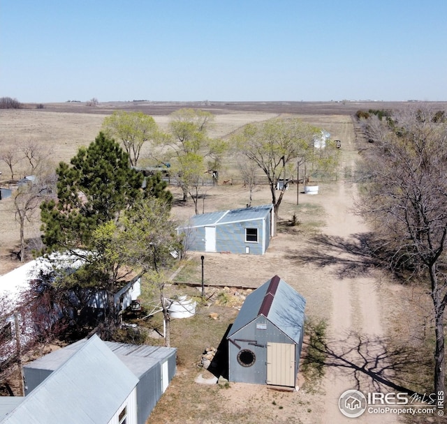 aerial view featuring a rural view