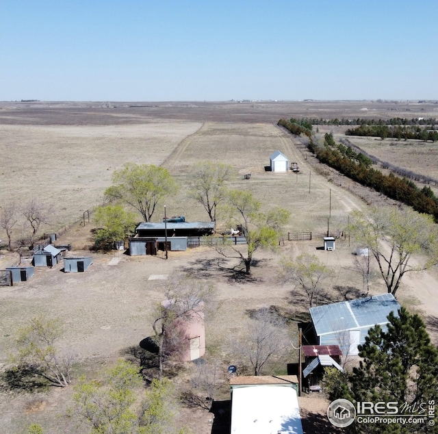 aerial view with a rural view