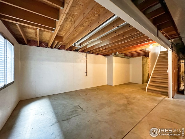 basement with stairway