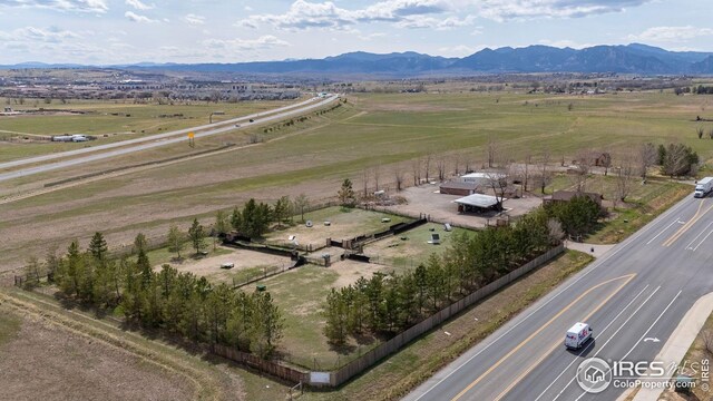 aerial view with a rural view and a mountain view