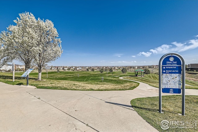 surrounding community featuring a yard
