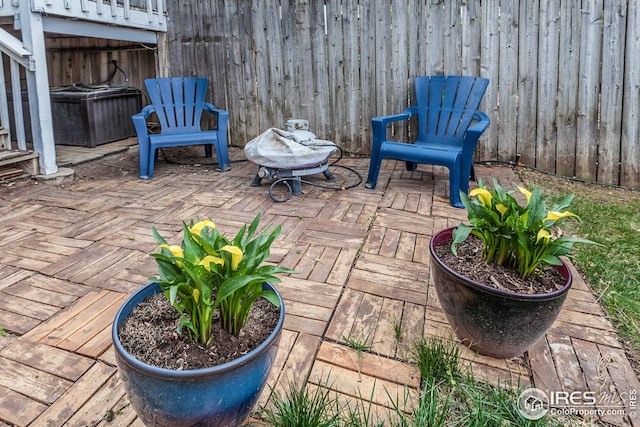 1733 Azalea Dr Unit 2, Fort Collins, CO 80526 - view of patio / terrace with fence and a deck