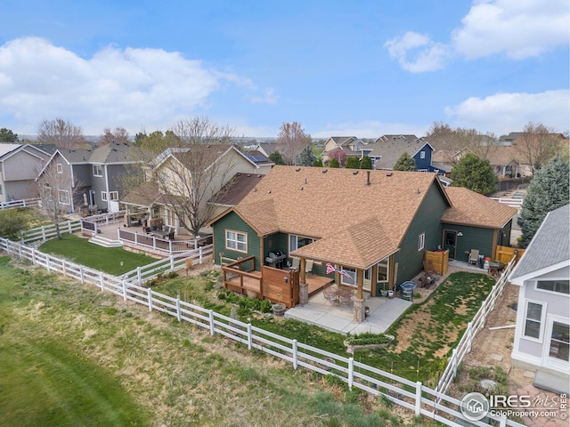 drone / aerial view with a residential view