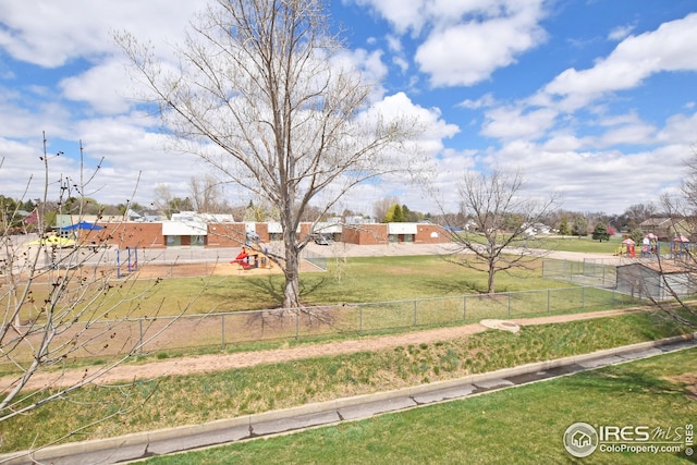 view of yard featuring fence