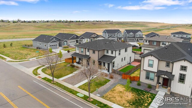 drone / aerial view with a residential view