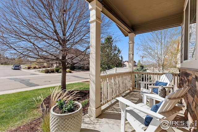 view of patio featuring covered porch