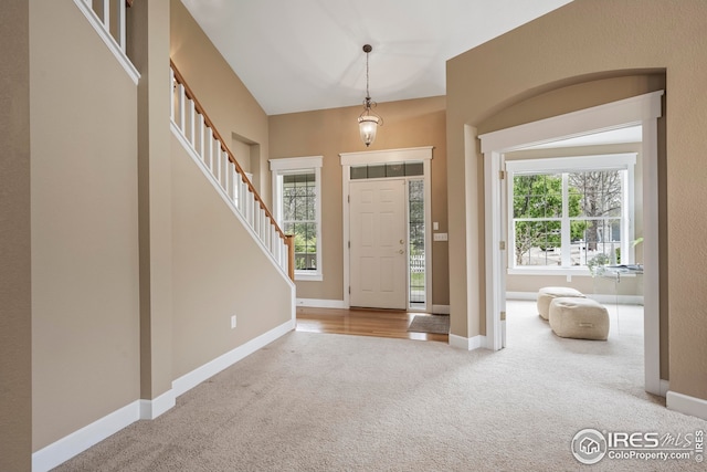 3122 Notabon Ct, Lafayette, CO 80026 - entryway featuring carpet floors and stairs