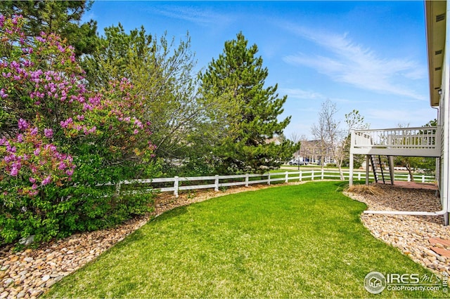 3122 Notabon Ct, Lafayette, CO 80026 - view of yard with stairway and a wooden deck