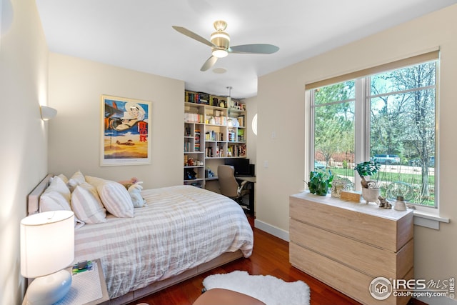1533 Old Tale Rd, Boulder, CO 80303 - bedroom with wood finished floors, an office area, and ceiling fan