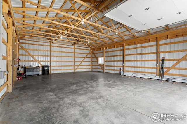 garage featuring metal wall