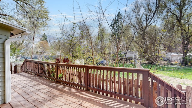 deck featuring fence