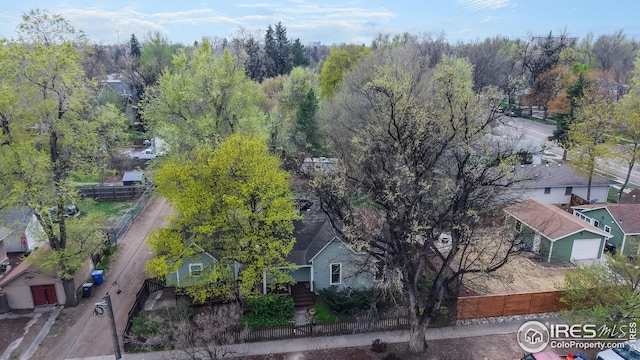 aerial view with a residential view