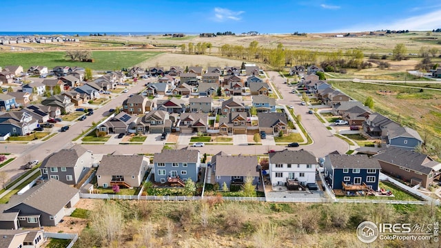 bird's eye view with a residential view