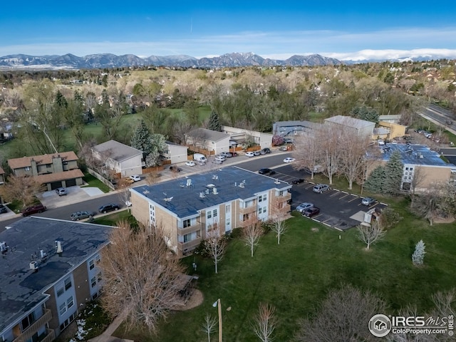 aerial view featuring a mountain view