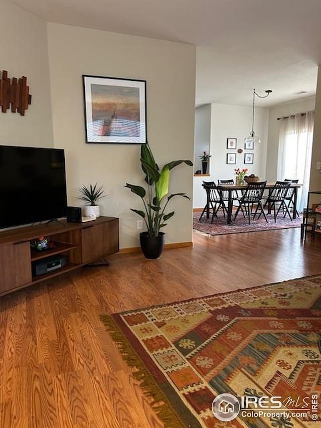 living room featuring wood finished floors
