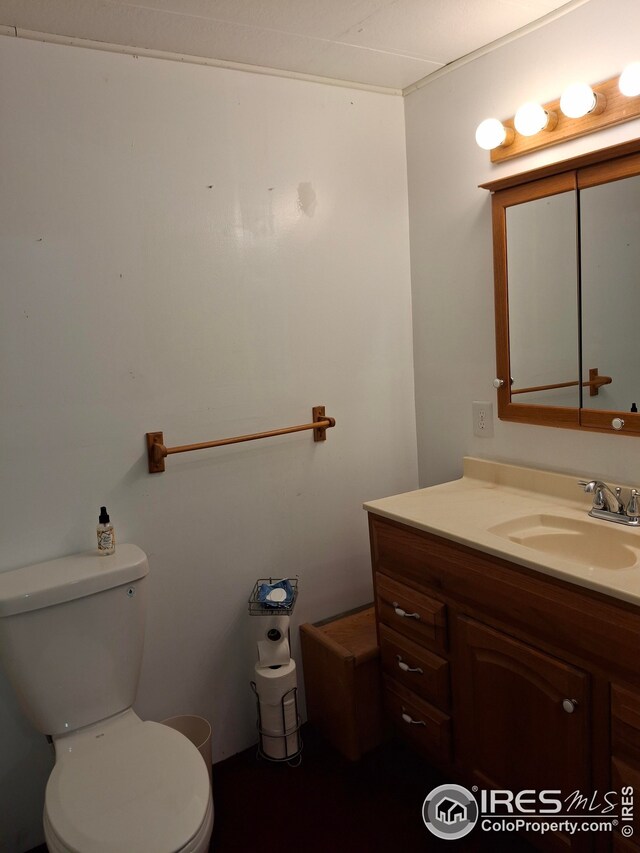 bathroom featuring toilet and vanity