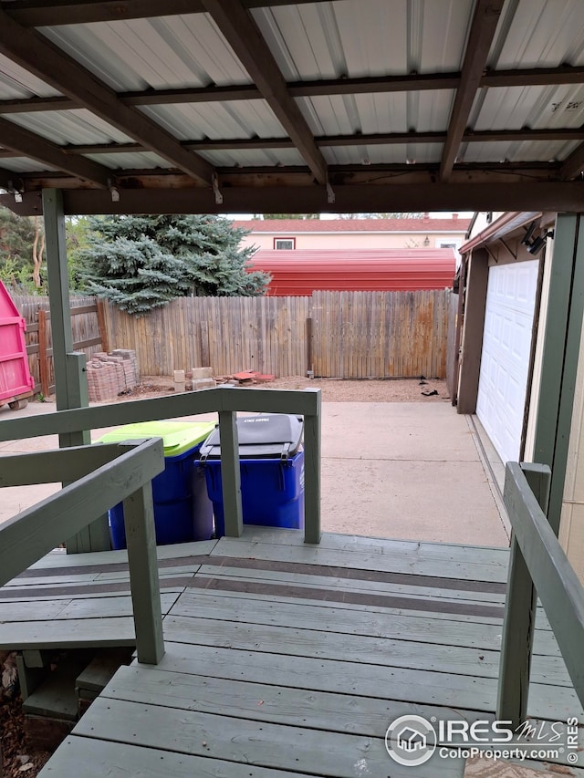 deck featuring a fenced backyard