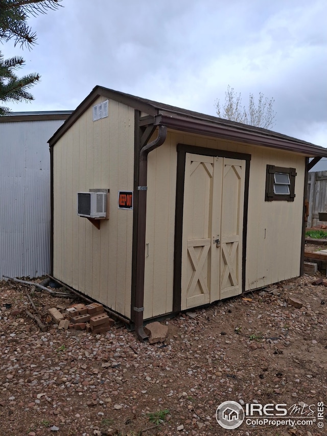 view of shed