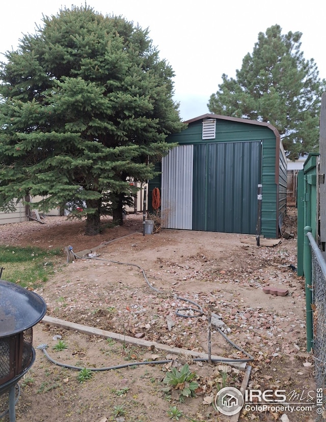 view of shed