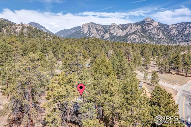 property view of mountains with a forest view